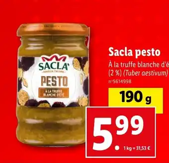 Lidl Sacla pesto offre