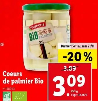 Lidl Coeurs de palmier Bio offre