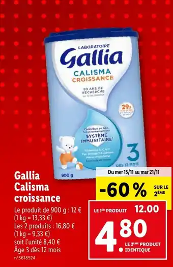 Lidl Gallia Calisma croissance offre