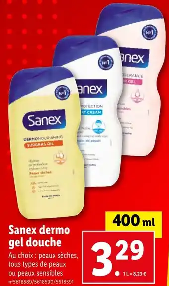Lidl Sanex dermo gel douche offre