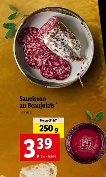 Lidl Saucisson au Beaujolais offre