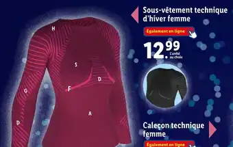 Lidl Sous-vêtement technique d'hiver femme offre