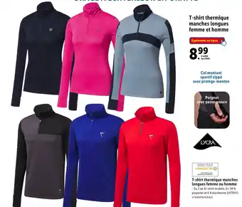 Lidl T-shirt thermique manches longues femme et homme offre