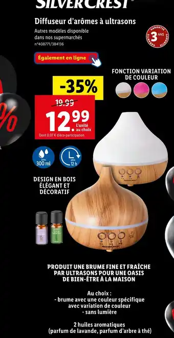 Lidl Diffuseur d'arômes à ultrasons offre