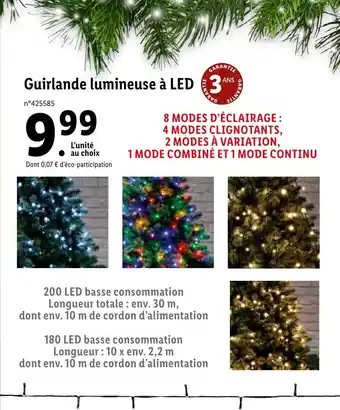 Lidl Guirlande lumineuse à LED offre