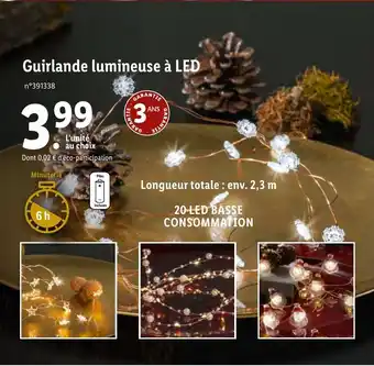 Lidl Guirlande lumineuse à LED offre