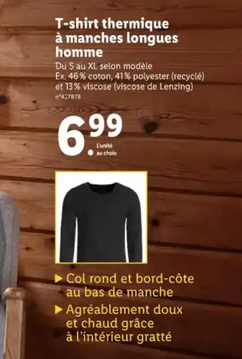 Lidl T-shirt thermique à manches longues homme offre