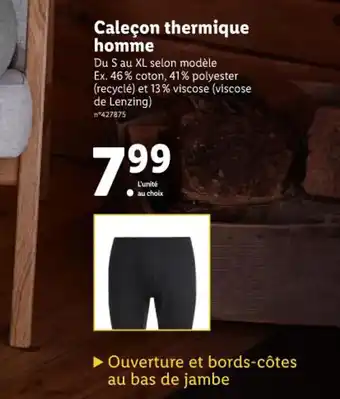 Lidl Caleçon thermique homme offre