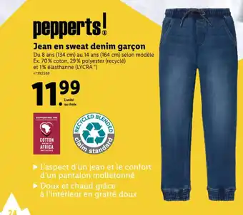 Lidl Jean en sweat denim garçon offre