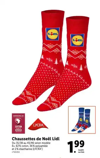 Lidl Chaussettes de Noël Lidl offre