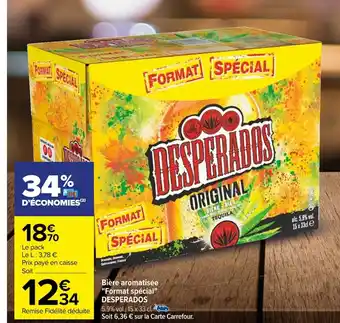 Carrefour Bière aromatisée "Format spécial" DESPERADOS offre