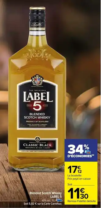Carrefour Blended Scotch Whisky offre