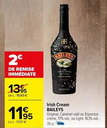Carrefour Irish Cream BAILEYS offre