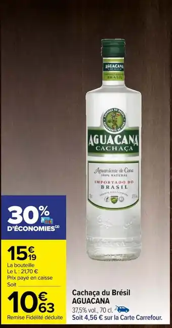 Cachaça du Brésil AGUACANA
