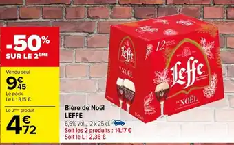 Carrefour Bière de Noël LEFFE offre