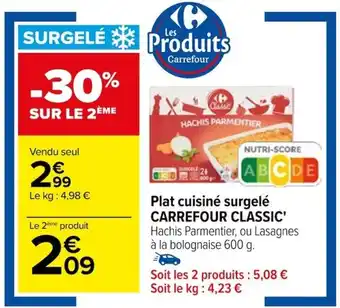 Carrefour Plat cuisiné surgelé CARREFOUR CLASSIC' offre