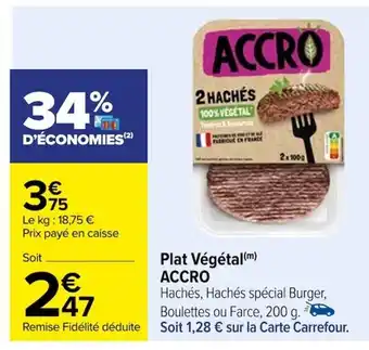 Carrefour Plat Végétal (m) ACCRO offre