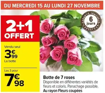 Carrefour Botte de 7 roses offre