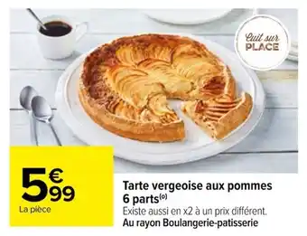 Carrefour Tarte vergeoise aux pommes 6 parts(⁰) offre