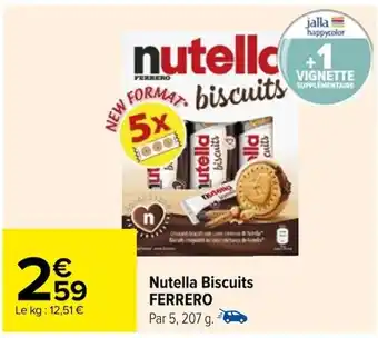 Carrefour Nutella Biscuits FERRERO offre