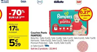 Carrefour Couches Pants PAMPERS offre