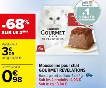 Carrefour Mousseline pour chat GOURMET REVELATIONS offre