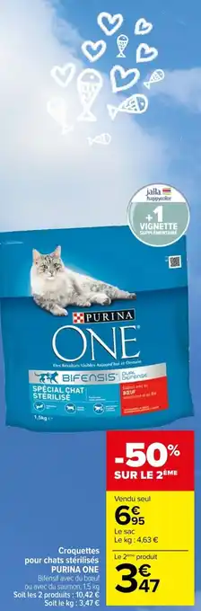 Carrefour Croquettes pour chats stérilisés PURINA ONE offre