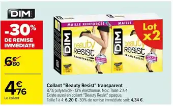 Carrefour Collant "Beauty Resist" transparent offre