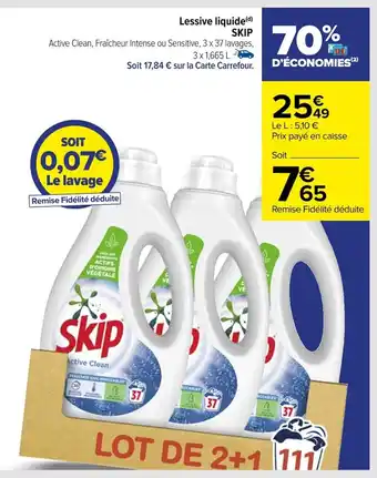 Carrefour Lessive liquide(d) SKIP offre