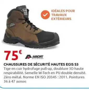 Rural Master CHAUSSURES DE SÉCURITÉ HAUTES EGIS S3 offre