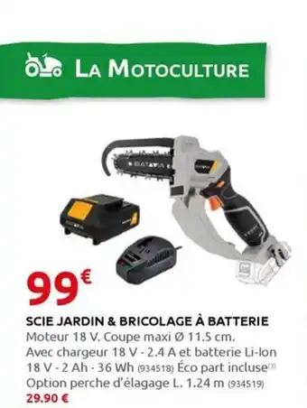 Rural Master SCIE JARDIN & BRICOLAGE À BATTERIE offre