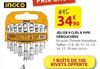 Rural Master JEU DE 9 CLÉS À PIPE DÉBOUCHÉES offre
