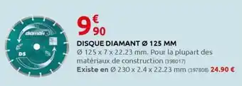 Rural Master DISQUE DIAMANT Ø 125 MM offre