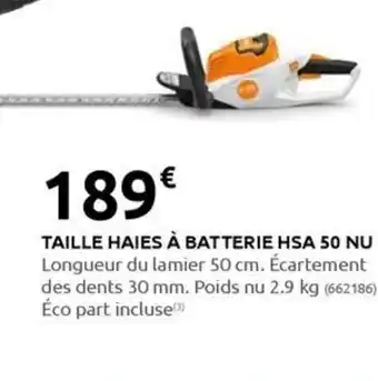 Rural Master TAILLE HAIES À BATTERIE HSA 50 NU offre