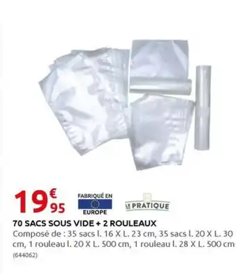 Rural Master 70 SACS SOUS VIDE+ 2 ROULEAUX offre