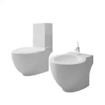 Bricorama Ensemble de cuvette et bidet en céramique blanc - blanc offre