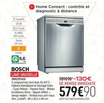 Extra BOSCH LAVE-VAISSELLE SMS2IT145E offre