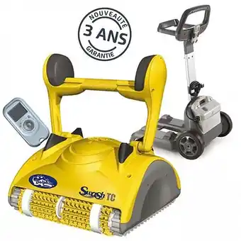 Bricomarché Robot electrique de piscine fond, parois et ligne d'eau avec télécommande et chariot - swash tc offre