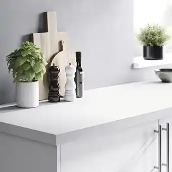 Brico Dépôt Goodhome plan de travail en stratifié blanc kala l.300 x p.62 x ép. 3,8 cm offre
