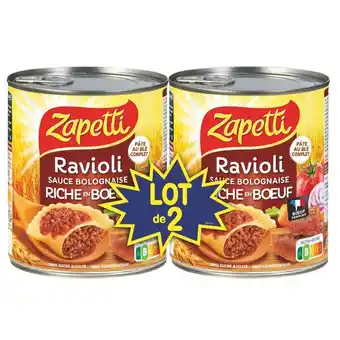 Carrefour Market Zapetti ravioli sauce bolognaise offre