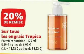 Maxi Zoo 20% de remise sur tous les engrais tropica offre