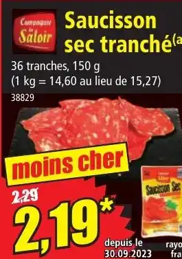 Norma Saucisson sec tranché offre
