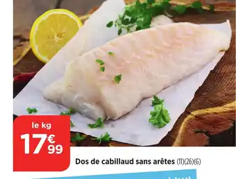 Bi1 Dos de cabillaud sans arêtes offre