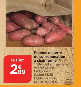 Bi1 Pomme de terre de consommation. à chair ferme offre