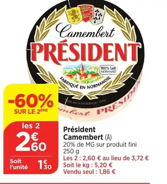 Bi1 Président Camembert offre