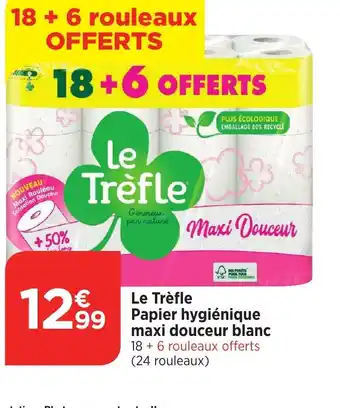 Le trefle papier hygienique maxi douceur blanc