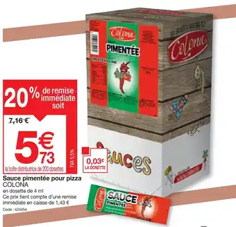Promocash Sauce pimentée pour pizza COLONA offre