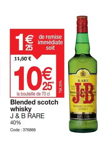 Promocash Blended scotch whisky J & B RARE offre