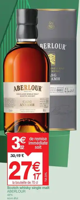 Promocash Scotch whisky single malt ABERLOUR offre