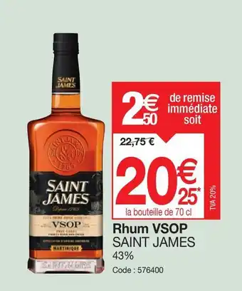 Promocash Rhum VSOP SAINT JAMES offre